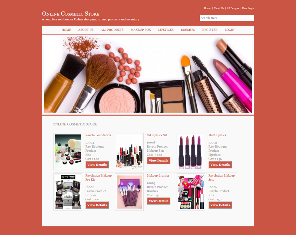 Online Cosmetic Store — C# ASP.NET & ASP.NET, C# Final Year Project