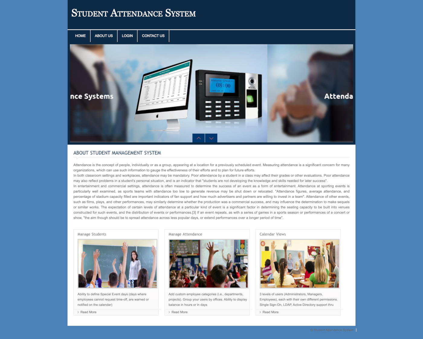student attendance system php project