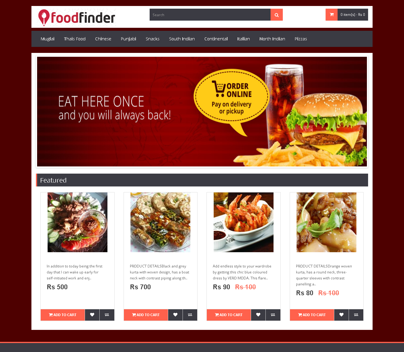 Online Food Ordering System- PHP Web Development Project