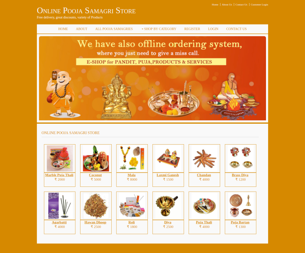 Online Pooja Samagri Store- Java NetBeans MySQL Project