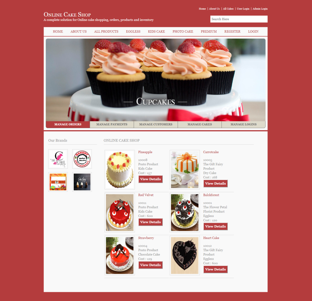Online Cake Shop — C# ASP.NET & ASP.NET, C# Semester Project
