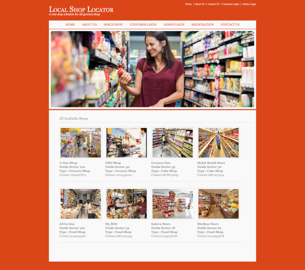 Local Shop Locator- Java NetBeans MySQL Project