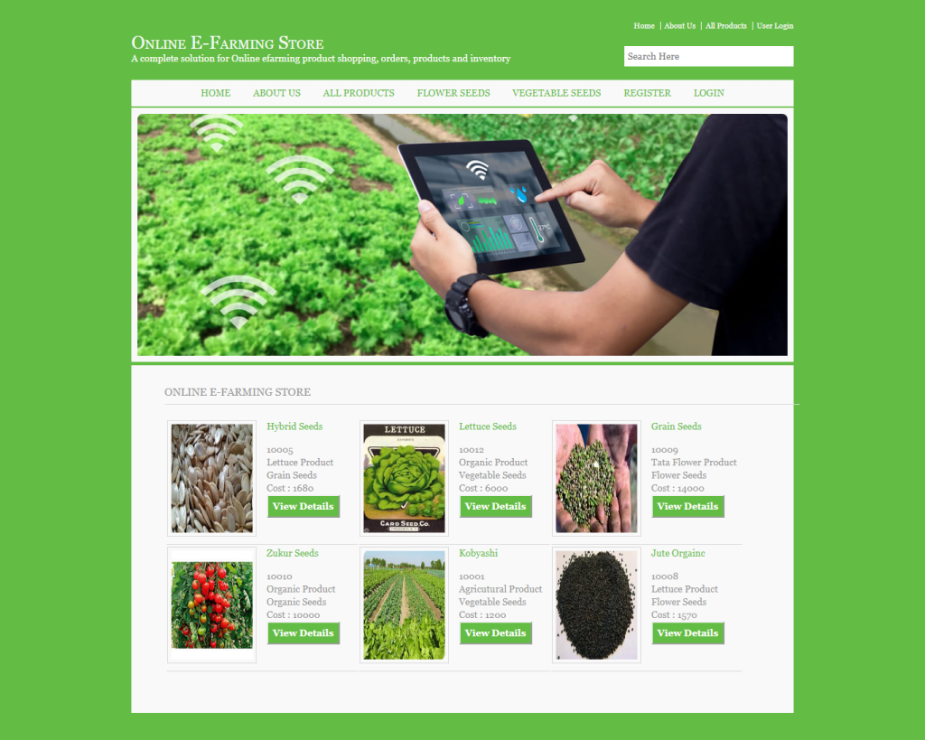 Online E-Farming Store — C# ASP.NET & ASP.NET, C# Semester Project