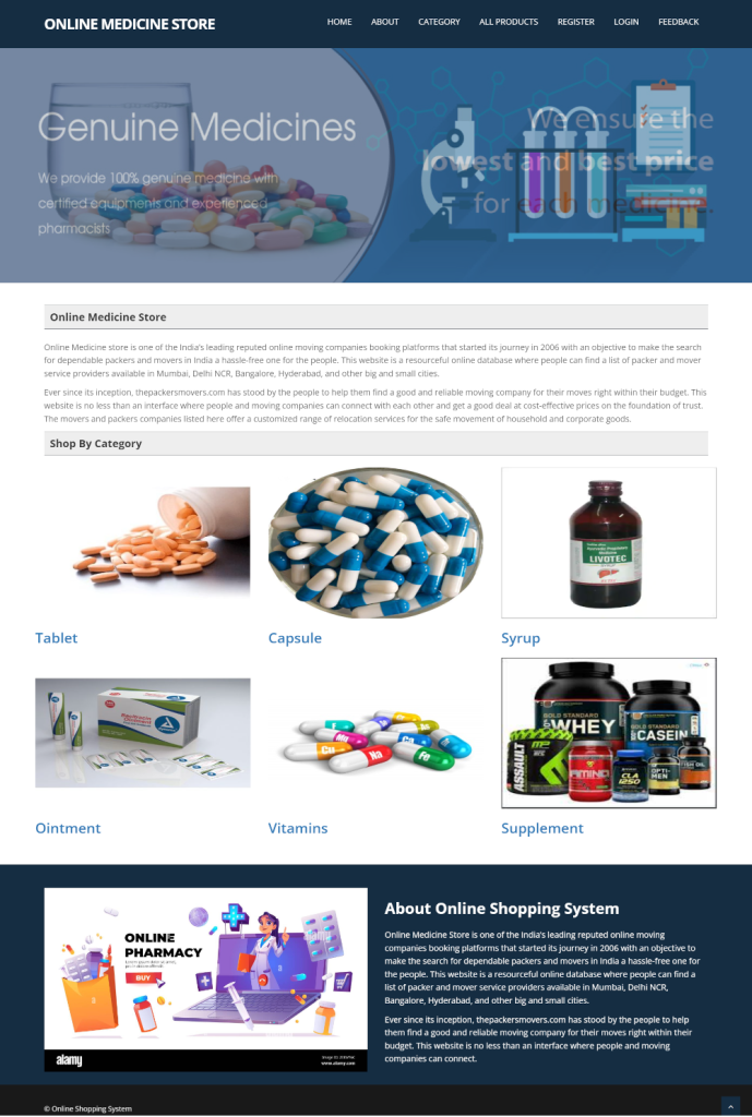 Online Medicine Store — Java Spring Boot & Java, React JS Enterprise Project