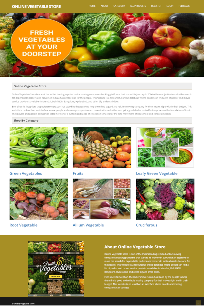 Online Vegetable Store — Java Spring Boot & Java, React JS Full Stack Project