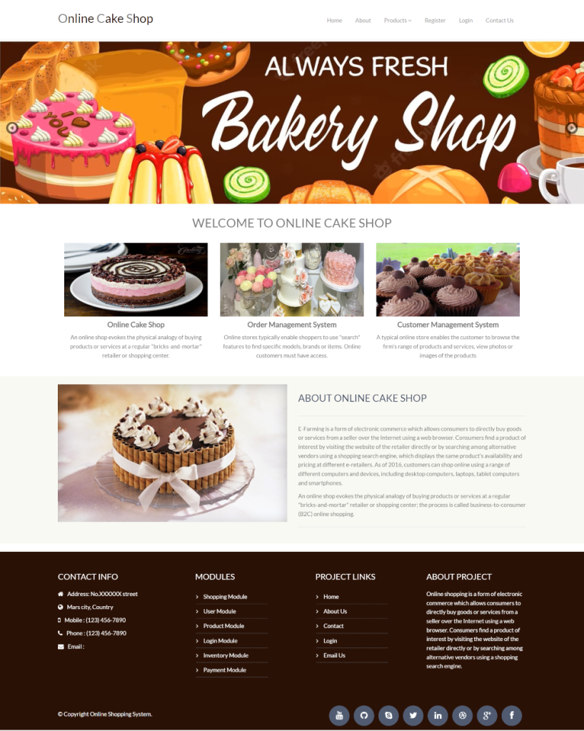 Online Cake Shop- Python Django Project