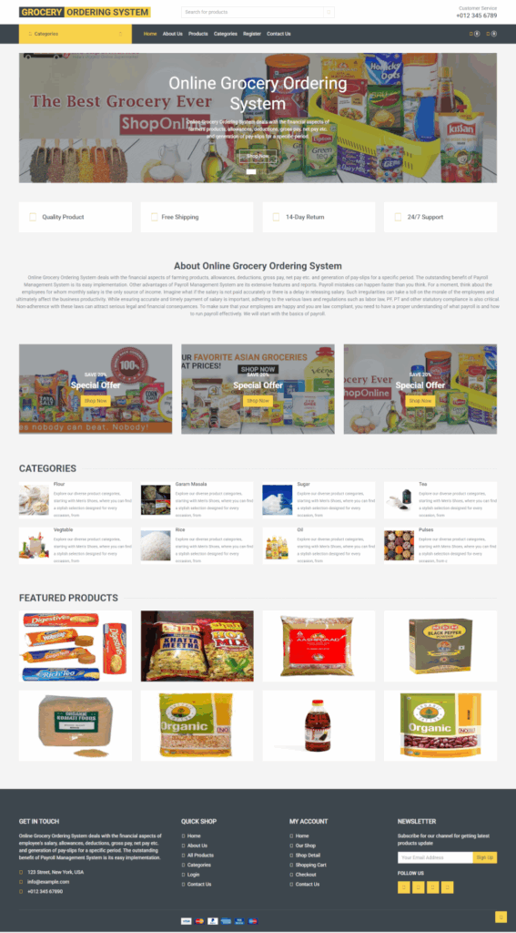Online Grocery Ordering System - Python Django Web Development Project