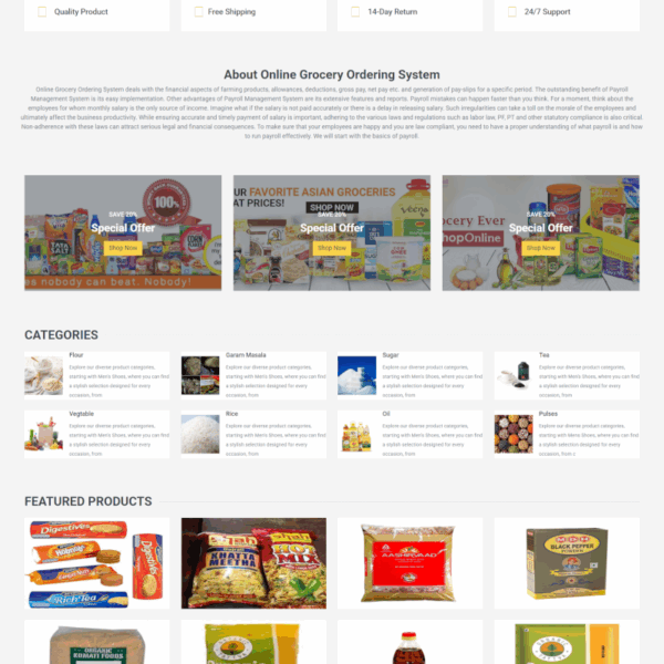 Online Grocery Ordering System