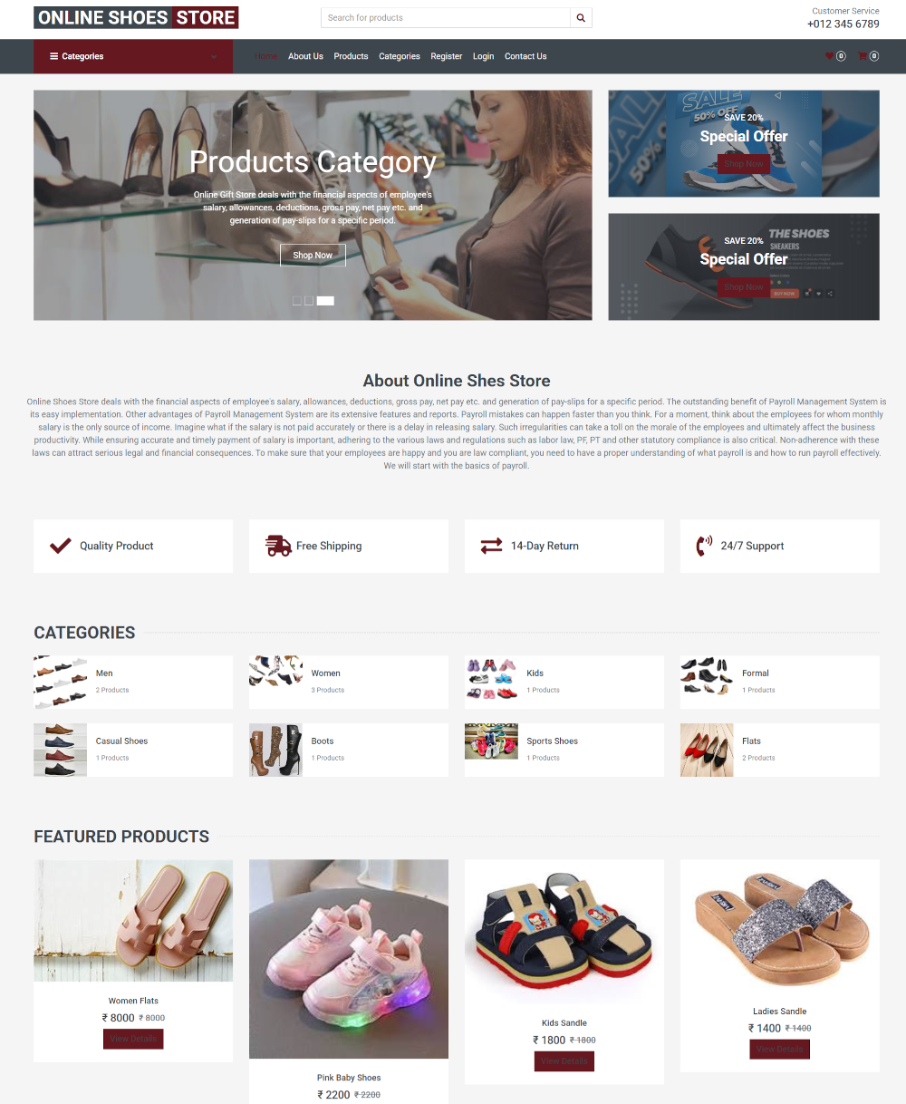 Online Shoes Store- PHP Web Development Project