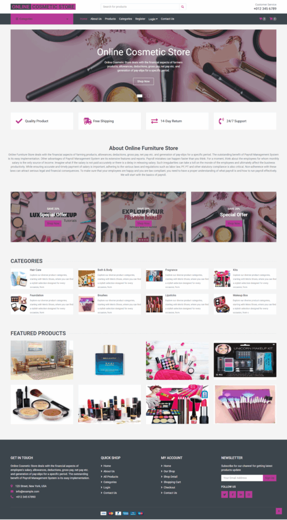 Online Cosmetic Store - Python Django Web Development Project