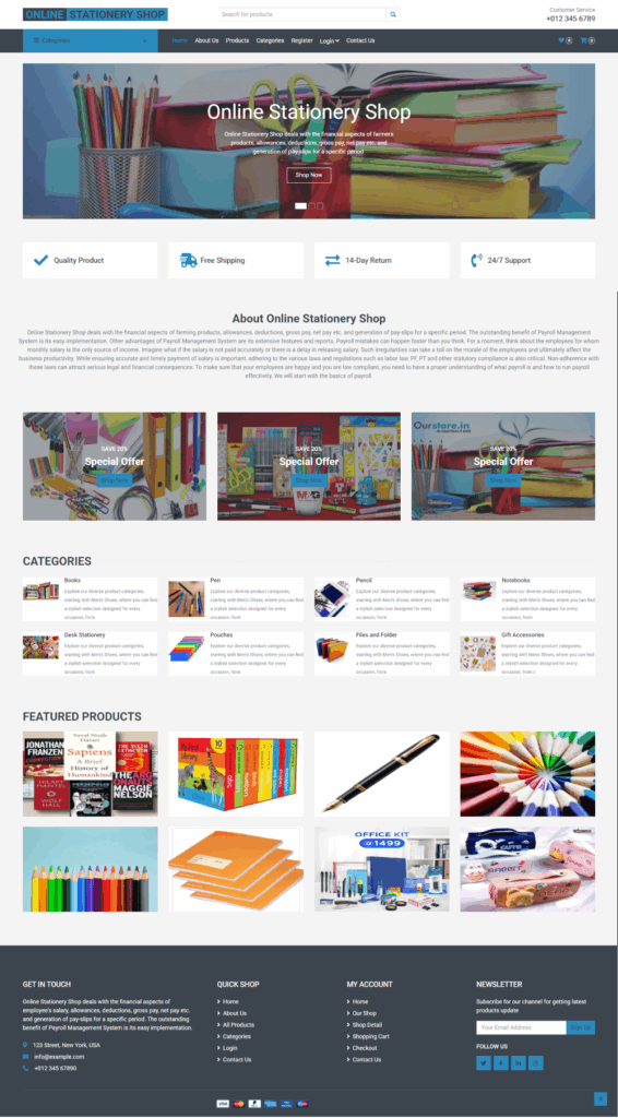 Online Stationery Shop - Python Django Web Development Project