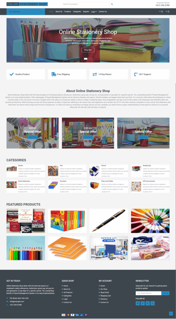 Online Stationery Shop