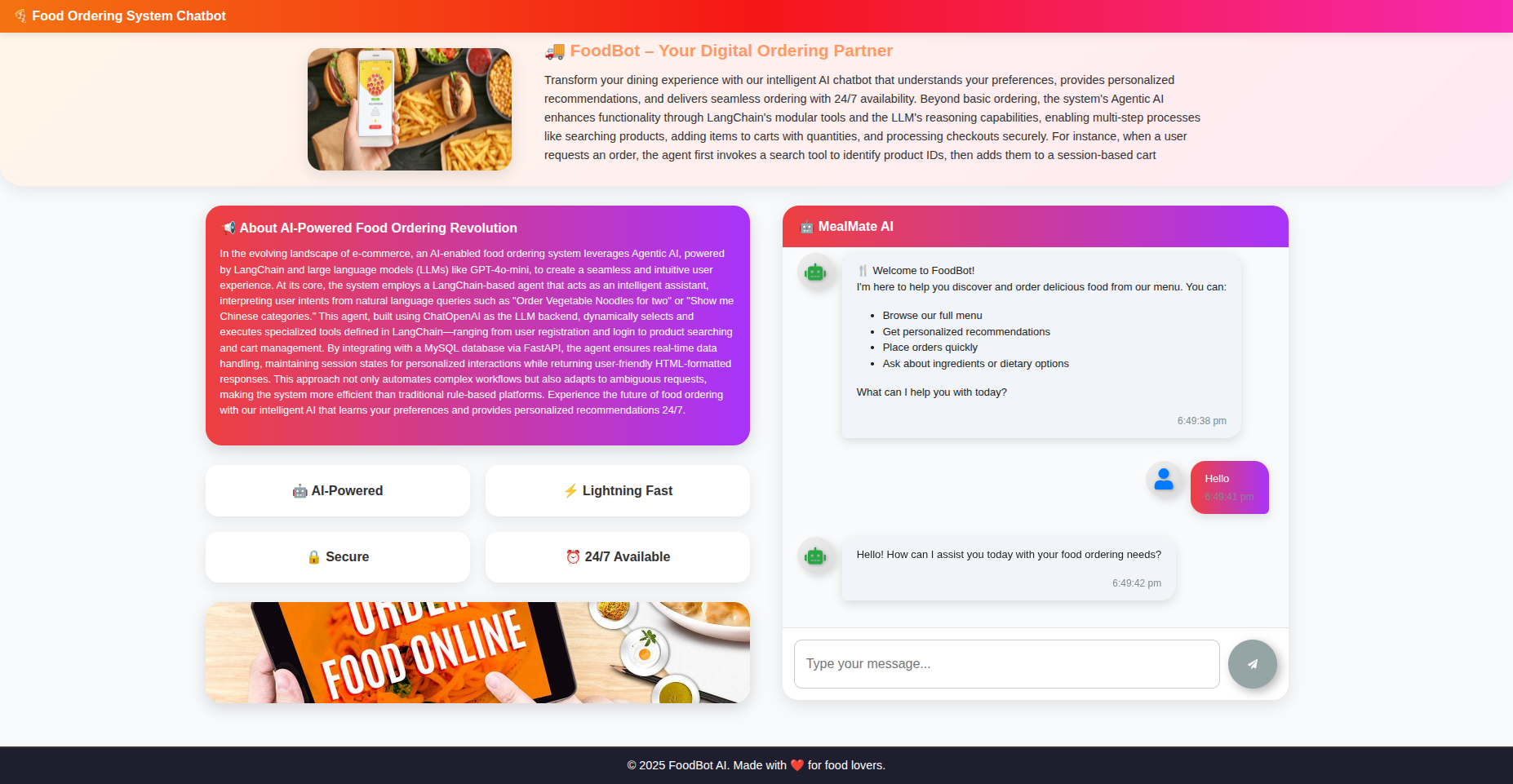 Restaurant Ordering System - Agentic AI LLM GenAI Based Machine Learning Project
