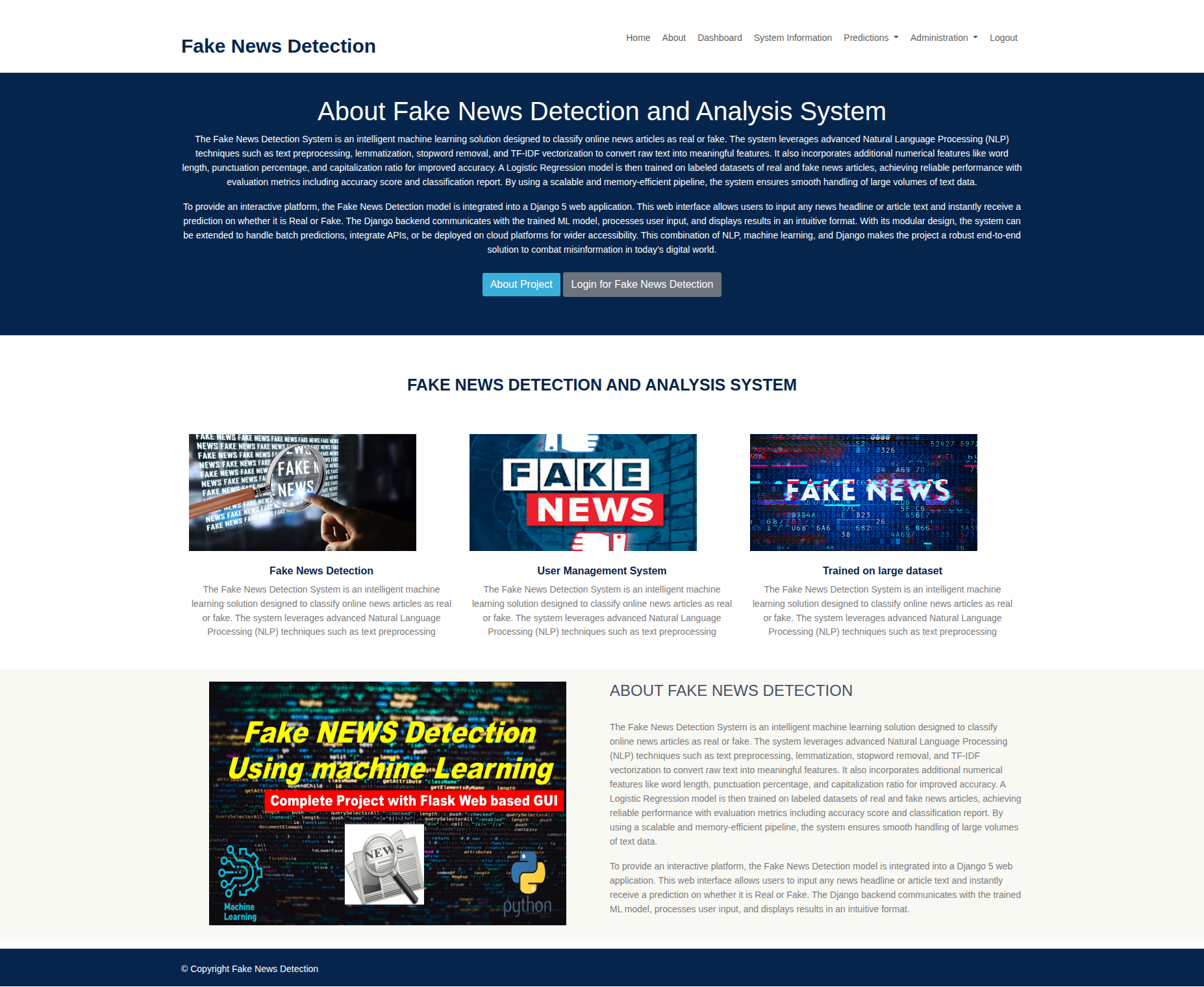 Fake News Detection System- Python Machine Learning Project