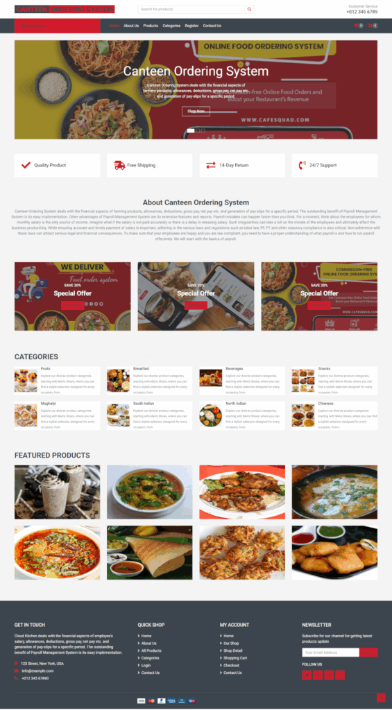 Canteen Ordering System - Python Django Web Development Project