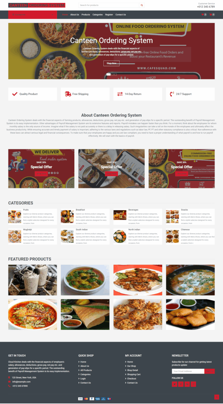 Canteen Ordering System — Python Django Download Source Code