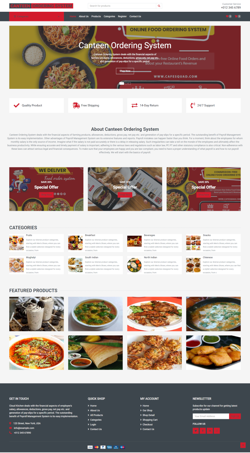 Canteen Ordering System - Python Django Web Development Project