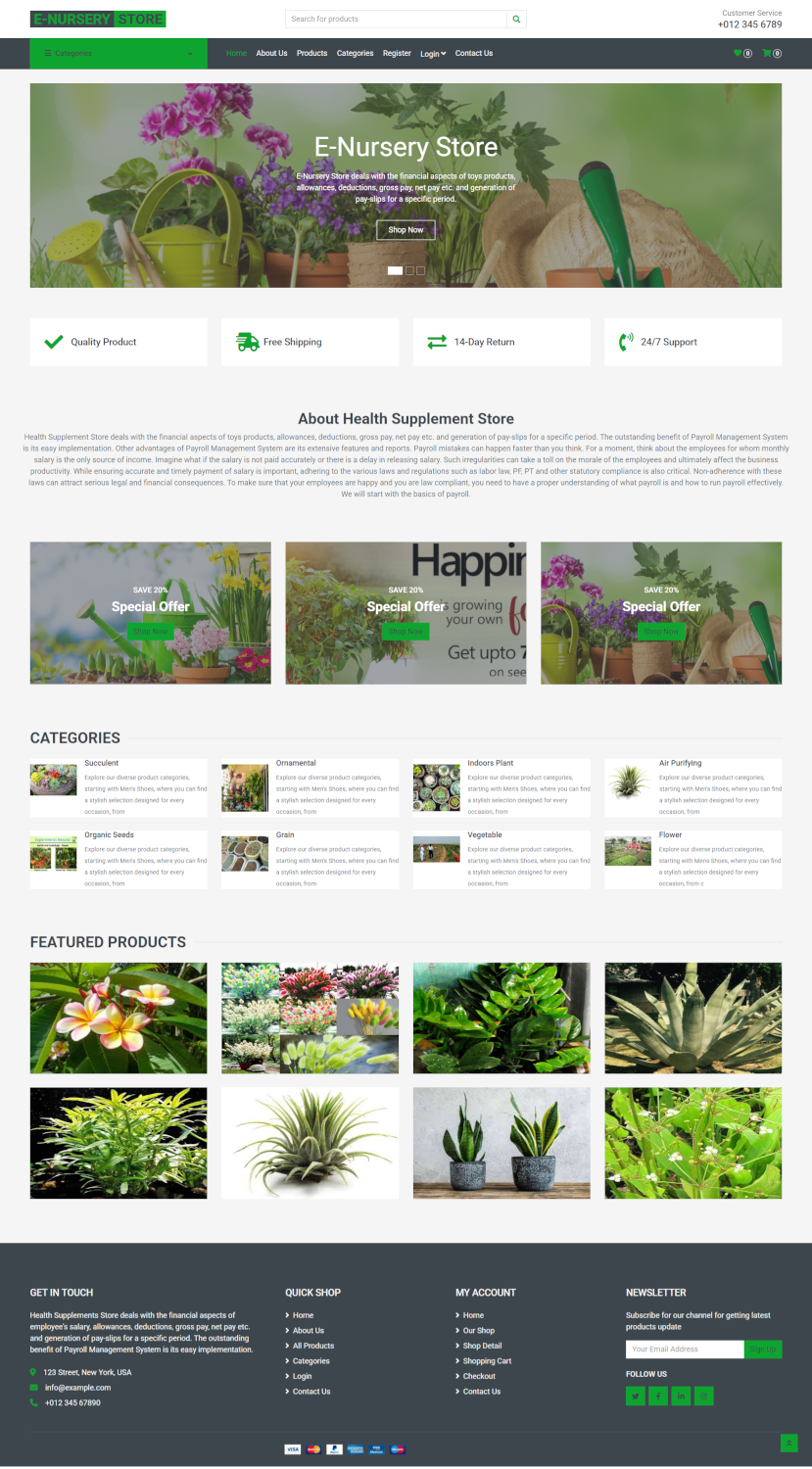 E-Nursery Store - Python Django Web Development Project