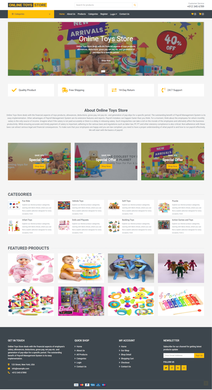 Online Toys Store - Python Django Web Development Project