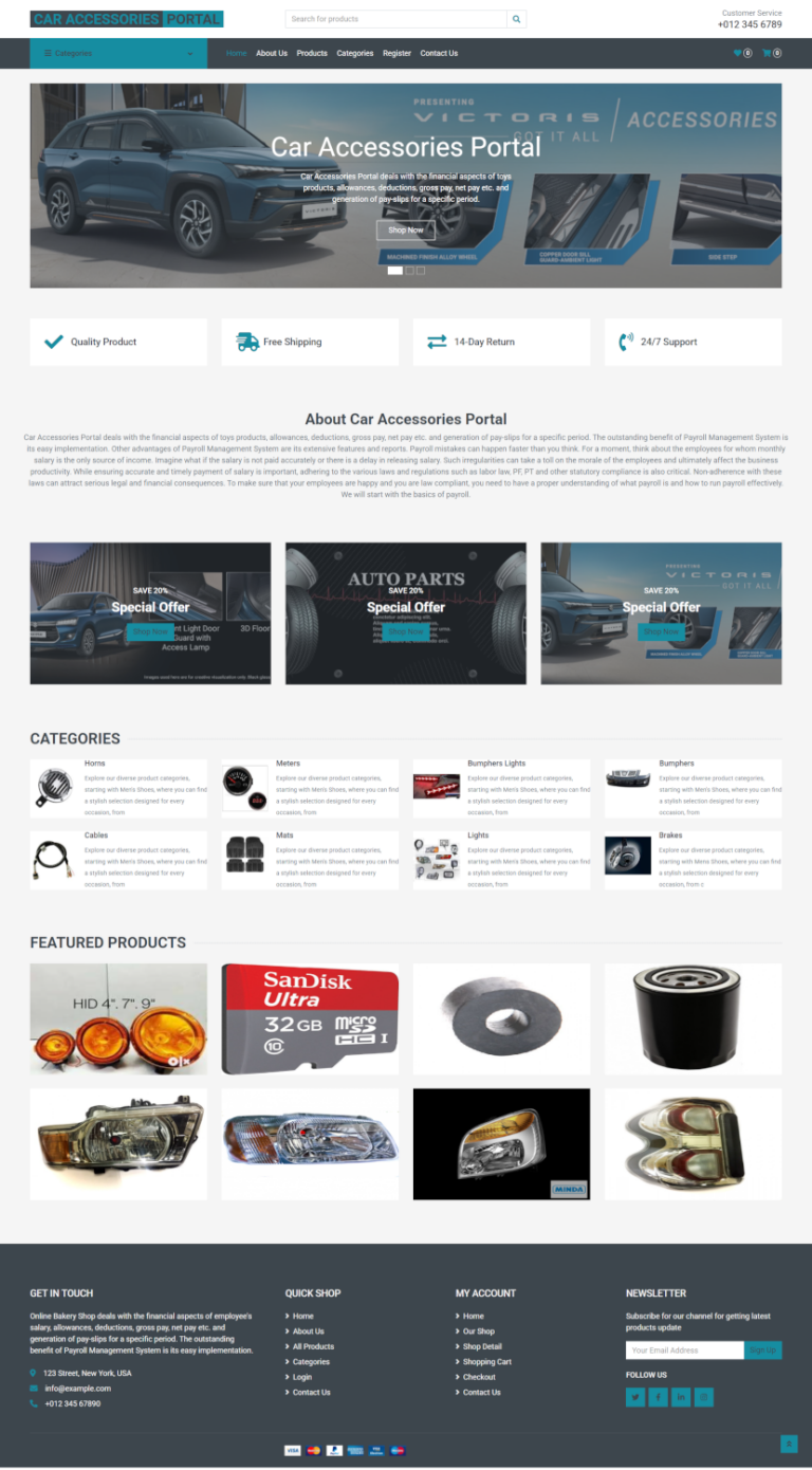 Car Accessories Portal — Python Django Mini Project