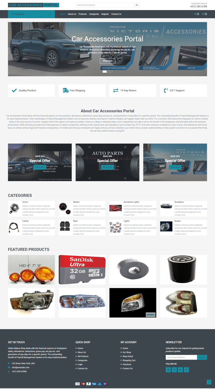Car Accessories Portal - Python Django Web Development Project