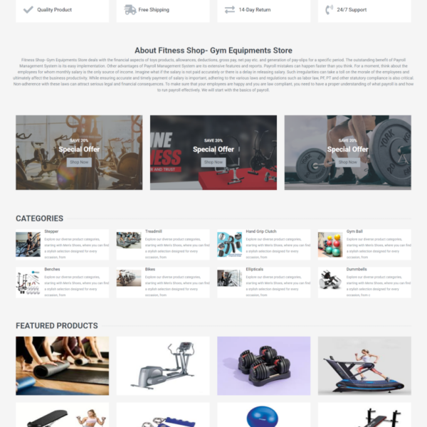 Fitness Shop - Gym Equipments Store