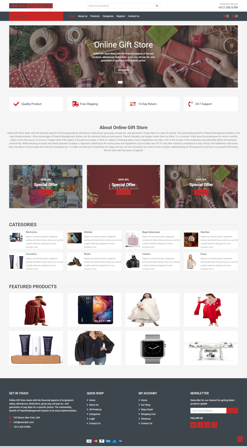 Online Gift Shopping System - Python Django Web Development Project